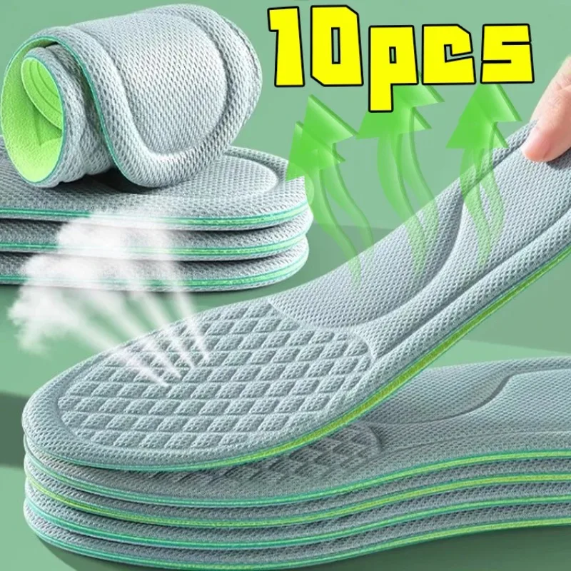 

10pcs Unisex Memory Foam Orthopedic Insoles Deodorizing Insole Shoes Sports Absorbs Sweat Soft Antibacterial Shoe Accessories