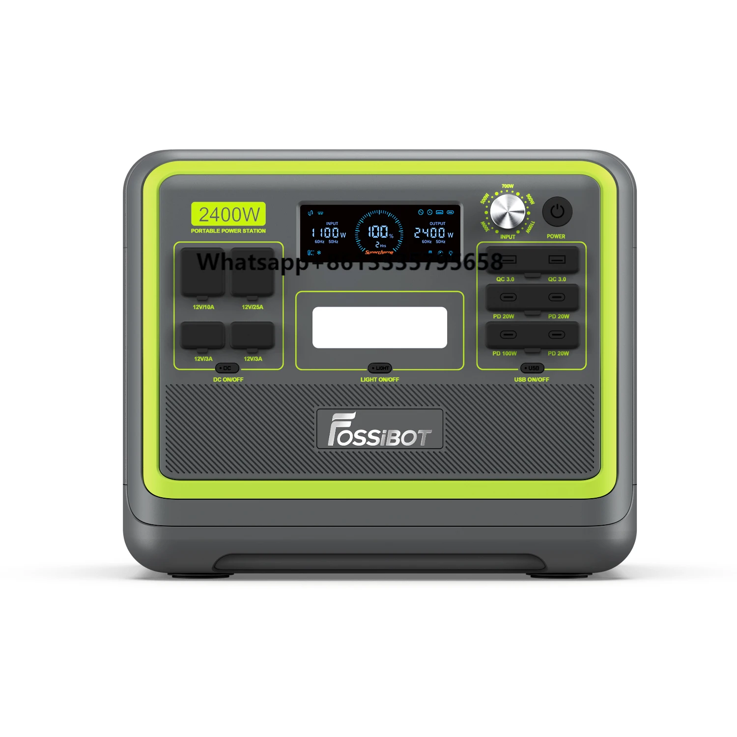 

Fossibot F2400 Portable Power Station LiFePO4 640000mAh Battery Portable Power Station System 2400W Power Bnak Station