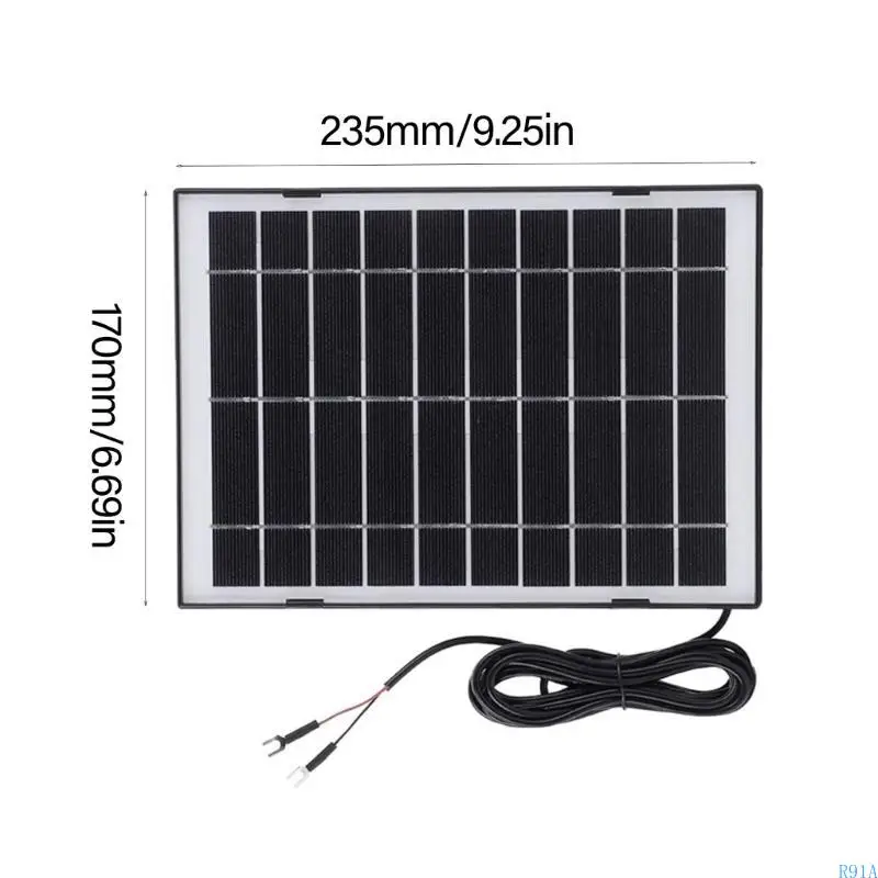 R91A 5V 8W لوحة شمسية مقاومة للماء لوحة شحن شحنة شحنة عالية الكفاءة
