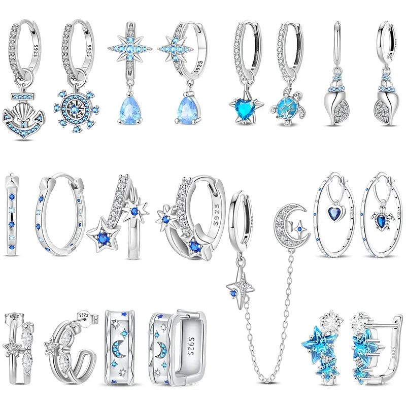 Boucles d'oreilles en argent, boucles d'oreilles étoile de mer pour femmes, bijoux d'anniversaire, cadeau délicat et raffiné, bijoux de mariage et de fiançailles