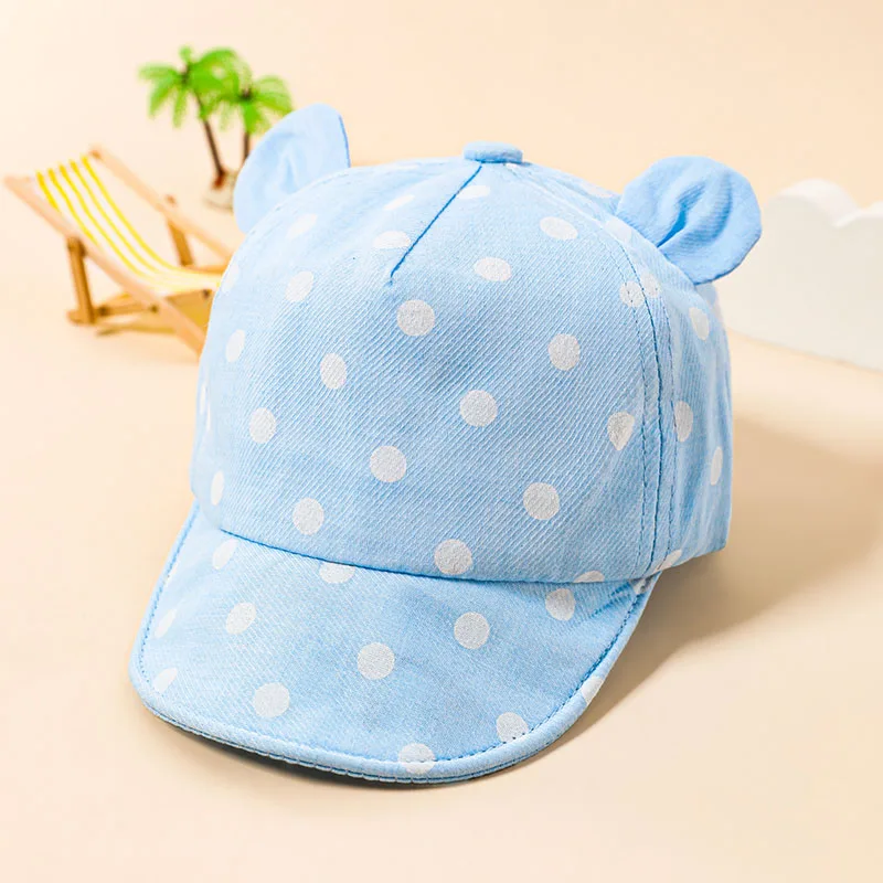 Cotton Baby Hats Summer Peaked Cap Toddler Dot Girls Boys Hat Child Cute 3D Ear Baseball Caps Infant Soft Sunhat For Kids