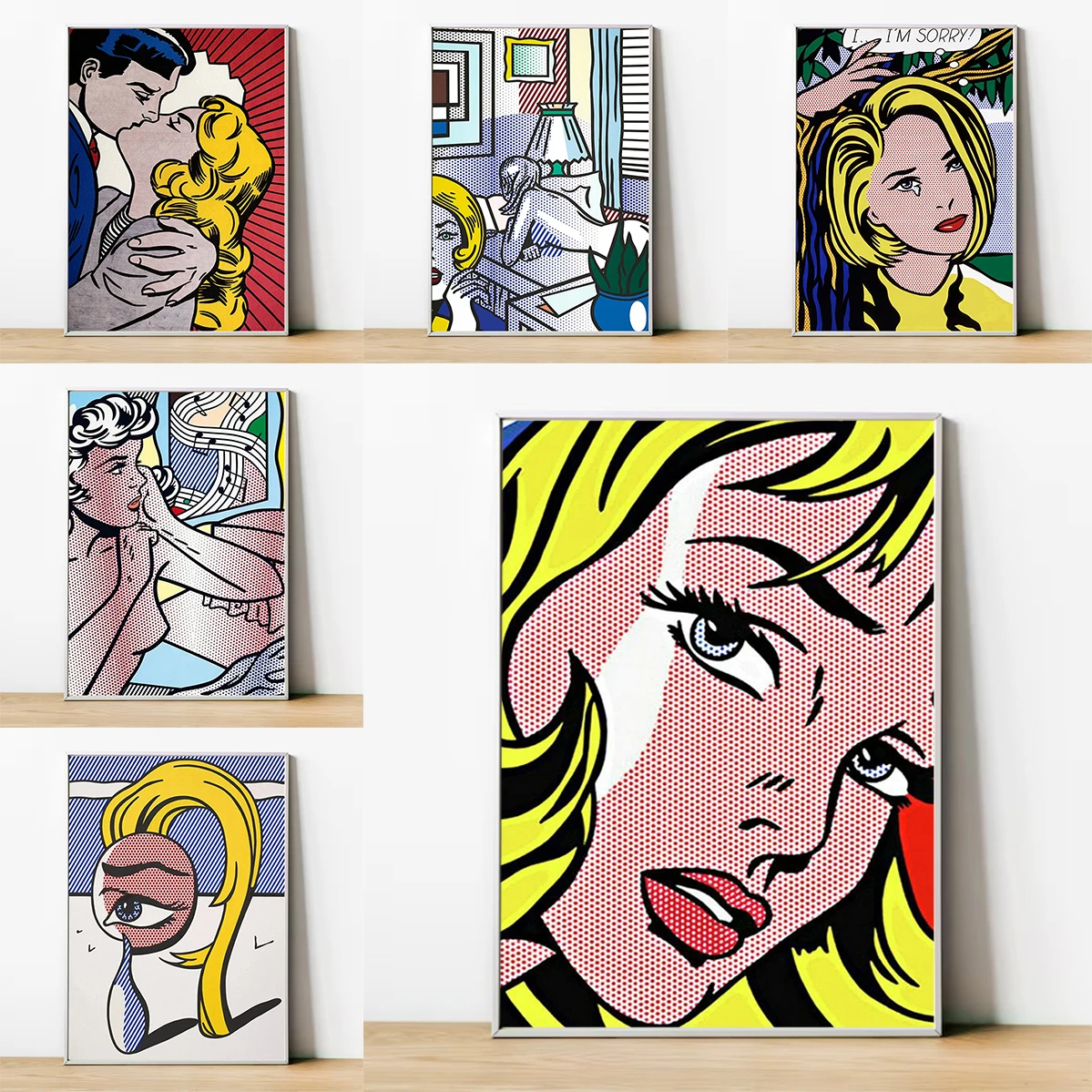 

Pop Art Roy Lichtenstein Poster Home Decorations Posters for Wall Decor Aesthetic Room Decoration Painting on Canvas Print Decor