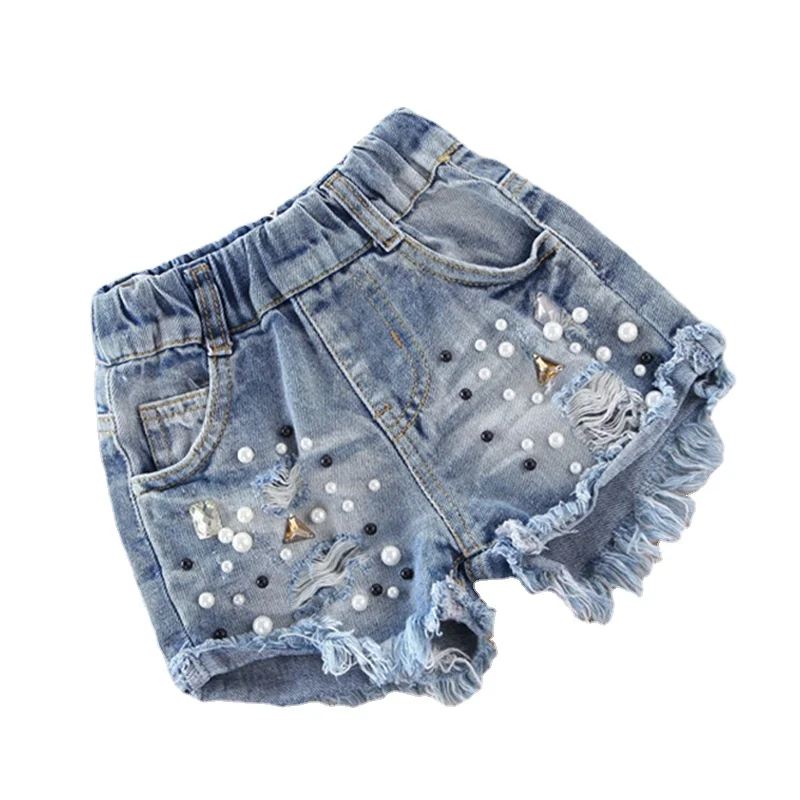 

Girls Shorts Summer Jeans Pants with Belt for Baby Girl Cotton Korean Children's Clothing 2023 New Brand Kids Lovely Shorts