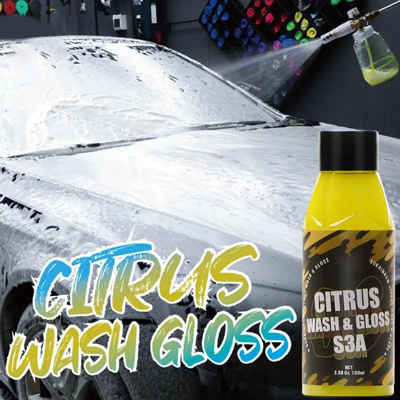 

Citrus Car Wash Soap 100ml Car Washing Foam Soap Concentrated Foaming Car Glossing Wash Soap For Cars Trucks Motorcycles Car