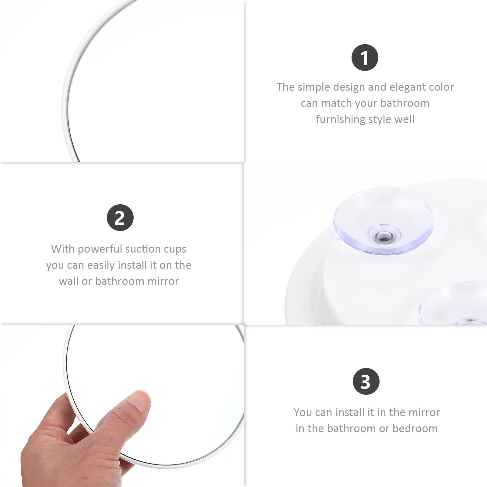 

Mirror with 10X Magnification Suction Mount Hd Reflection for Makeup Detailing Skin Inspection Suction Cup Mirror