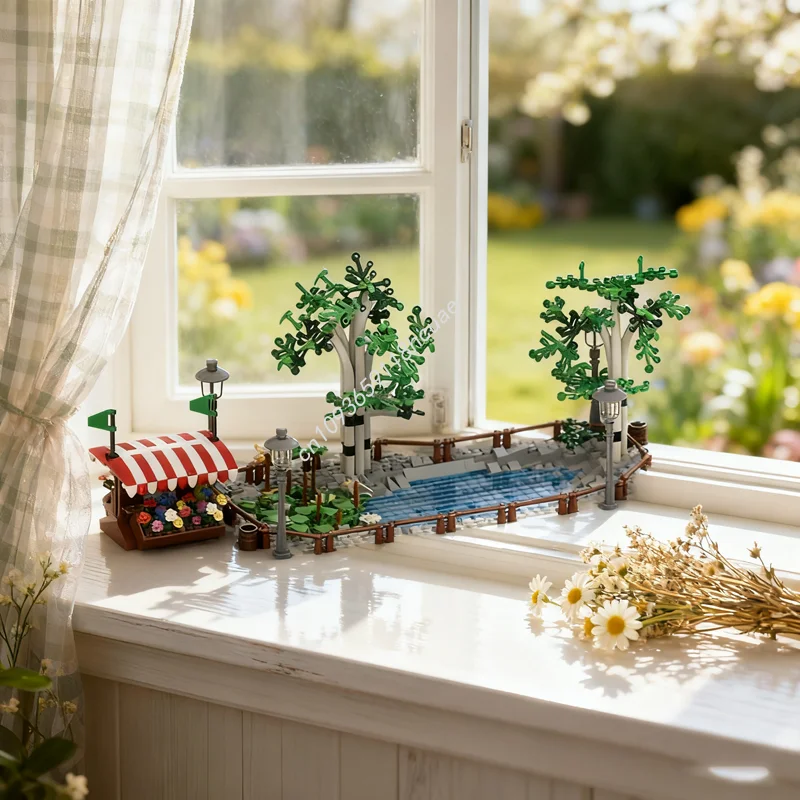 

1683pcs MOC Small Park Pond Modulared Model Building Blocks Construction DIY Christmas Gifts Idea Education Kids Toys Birthday