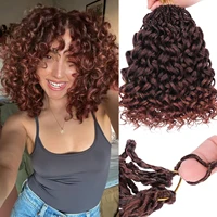Gogo Curl-pelo de ganchillo, ola de mar negra, pelo de ganchillo preenrollado, caja de diosa de giro profundo, trenzas rizadas con ondas de agua sintéticas
