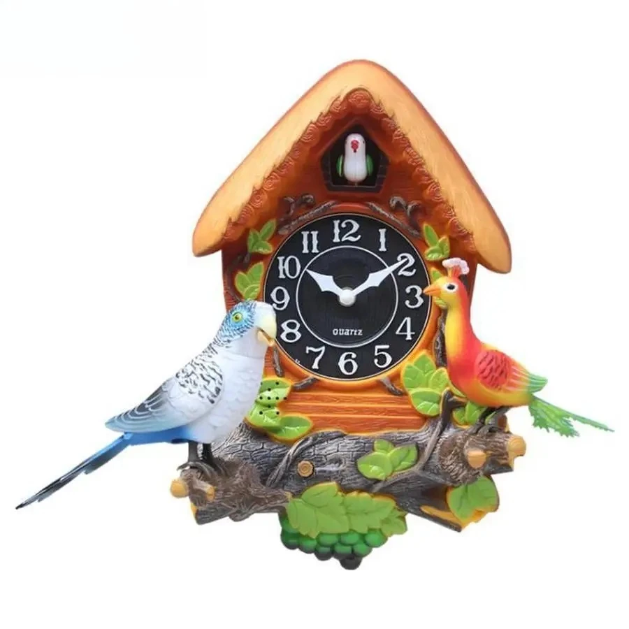 Wood Cuckoo Wall Clock Bird Decor Children's Room Wall Clocks Cartoon Vintage Home Decor Kitchen Reloj De Pared 3d Watch Resin