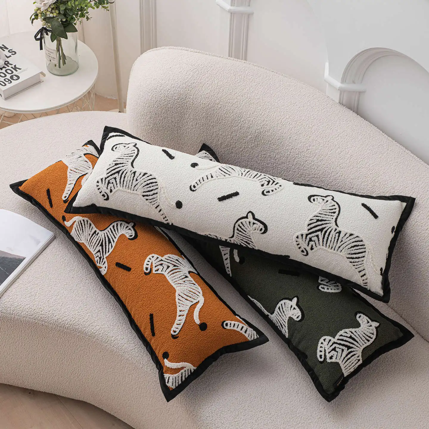 Retro Throw Pillow Cover Nordic Horse Printed Rectangle Waist Cushion Cover Decor Home Decorative Pillowcase Animal Covers