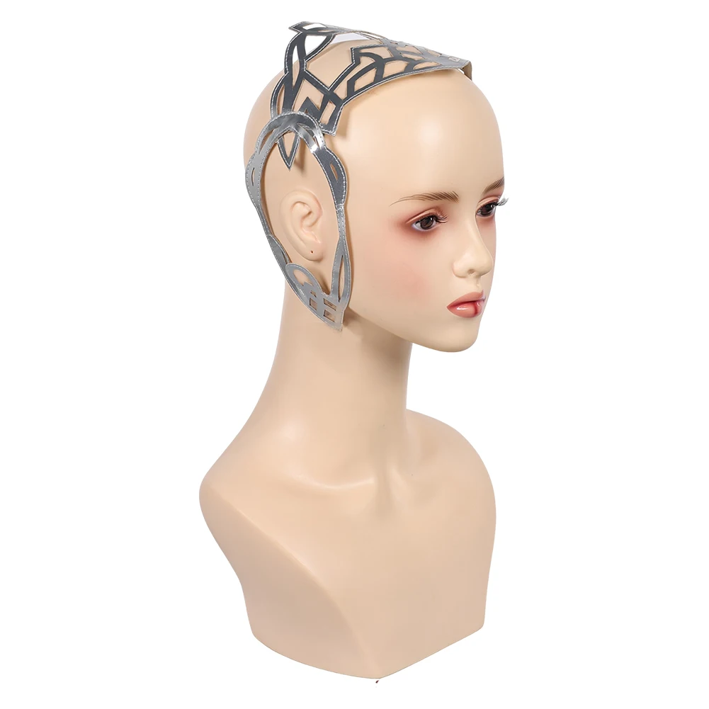 Film espace bataille rôle Padme Cosplay Amidala argent couvre-chef oreille couverture Costume accessoires femme adulte filles bandeau Halloween