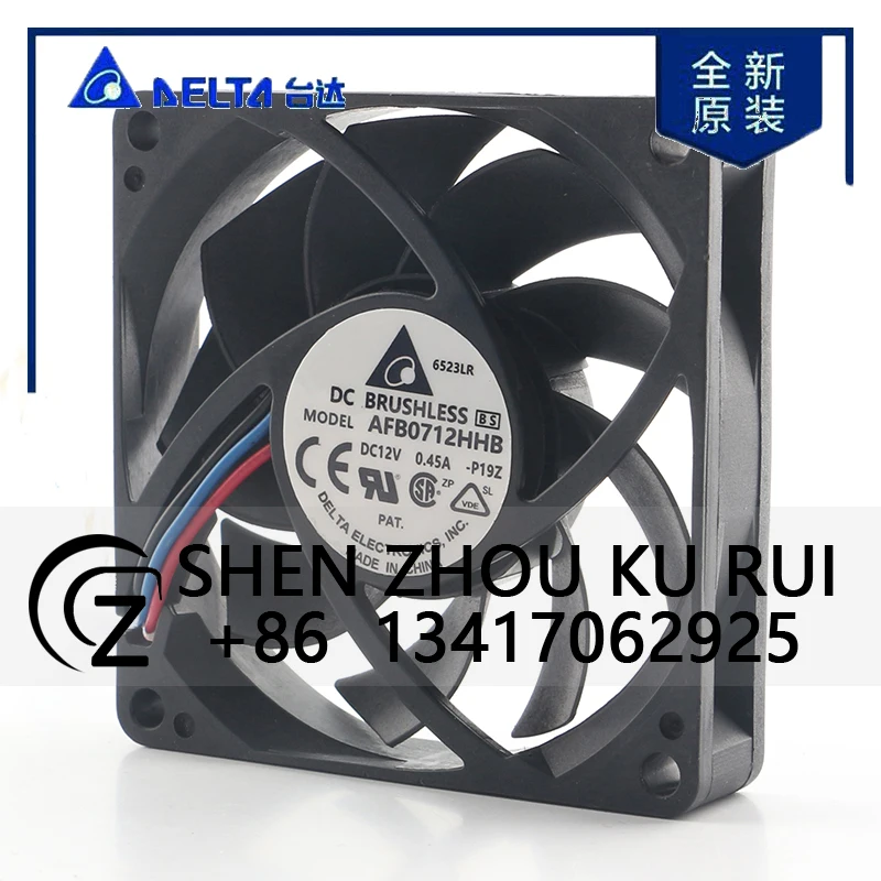 

Delta 5V 24V 48V DC 12V 0.45A AC EC 7015 70X70X15MM 7CM 3-wire Inverter Large air Volume Axial Flow AFB0712HHB-P19Z Cooling Fan