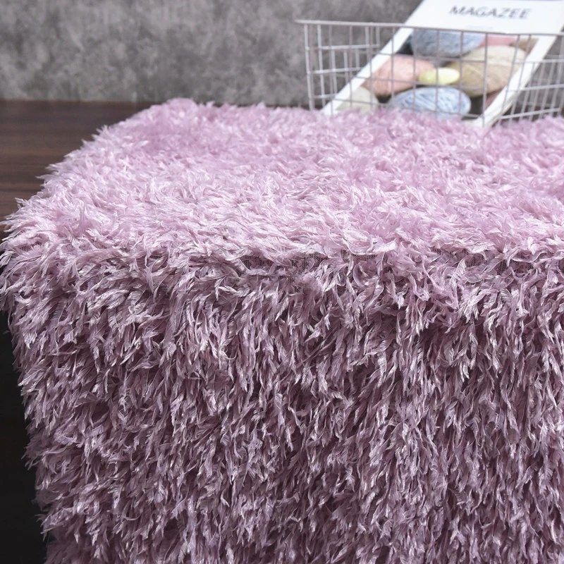 Light Purple Simulated Feather Tassel Fabric Stage Clothing Plush Jacket Dress Photo Background Interior Decoration Fabric Cloth