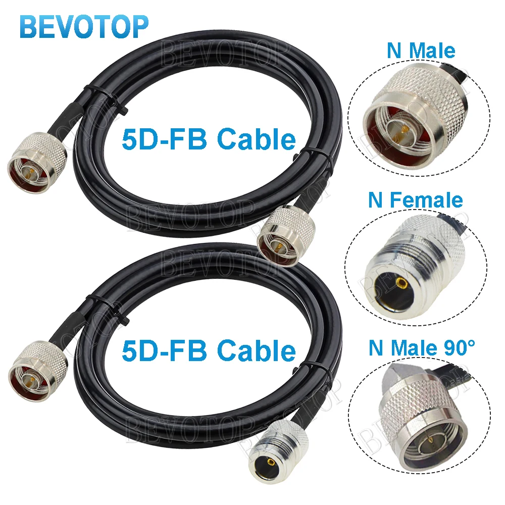 N Male/Female Plug N to N Connector N Connector 5D-FB Coaxial Cable Coax Cable for CDMA GSM 3G 4G LTE WiFi Antenna RF