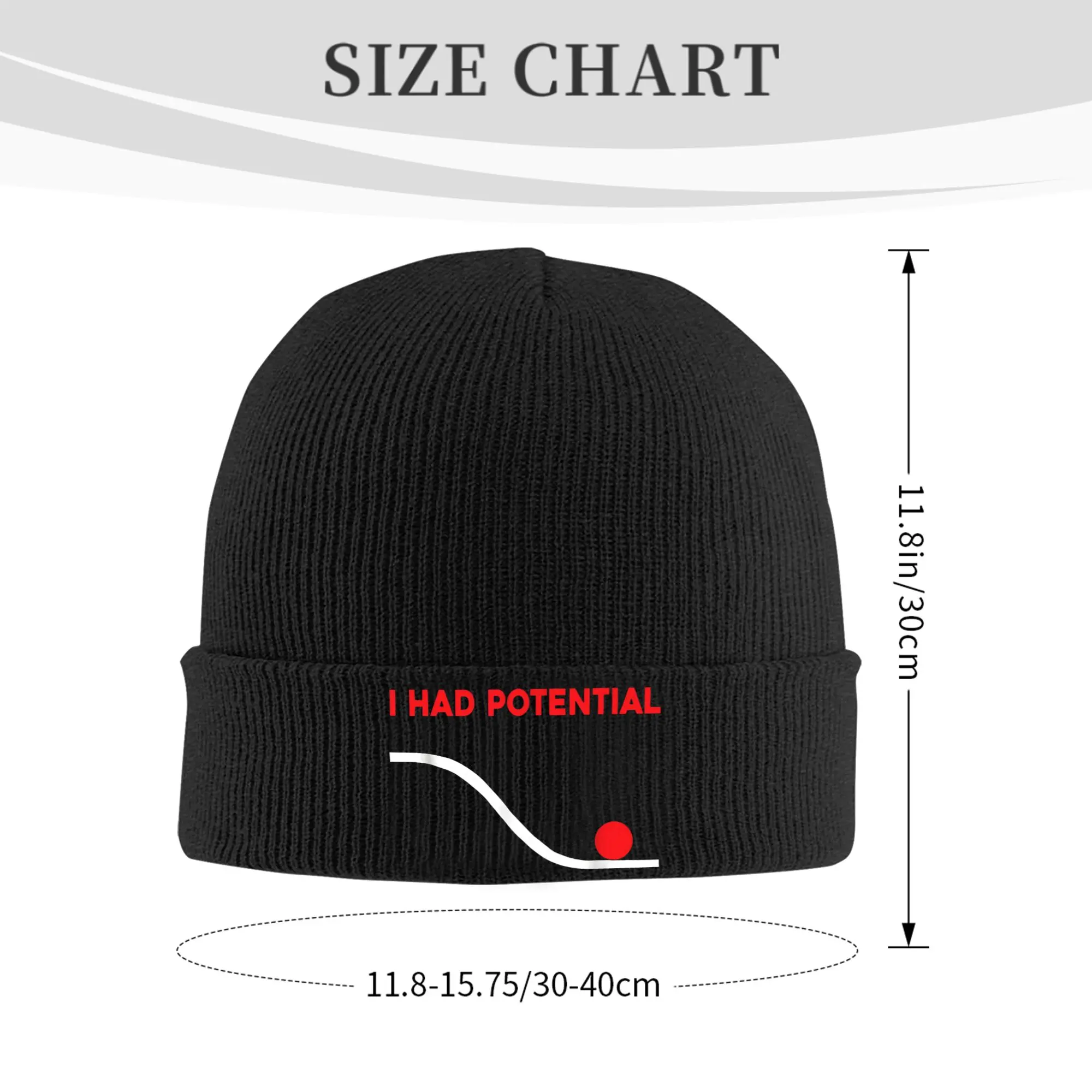 Funny Sarcastic Meme I Had Potential Knitted Hat Women's Men's Beanies Winter Hats Acrylic Project Hail Mary  Crochet Caps