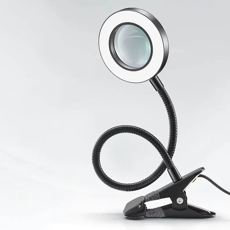 Clip-on LED Magnifying Glass Lamp for Workbench Desktop Soldering Welding Repair Engraving Circuit Board Maintenance