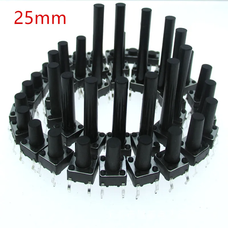 

300pcs/lot Tactile Switch Push Button Tactile Pushbutton 4pin DIP 6*6*25mm for LCD Screen Monitor Tact Switches