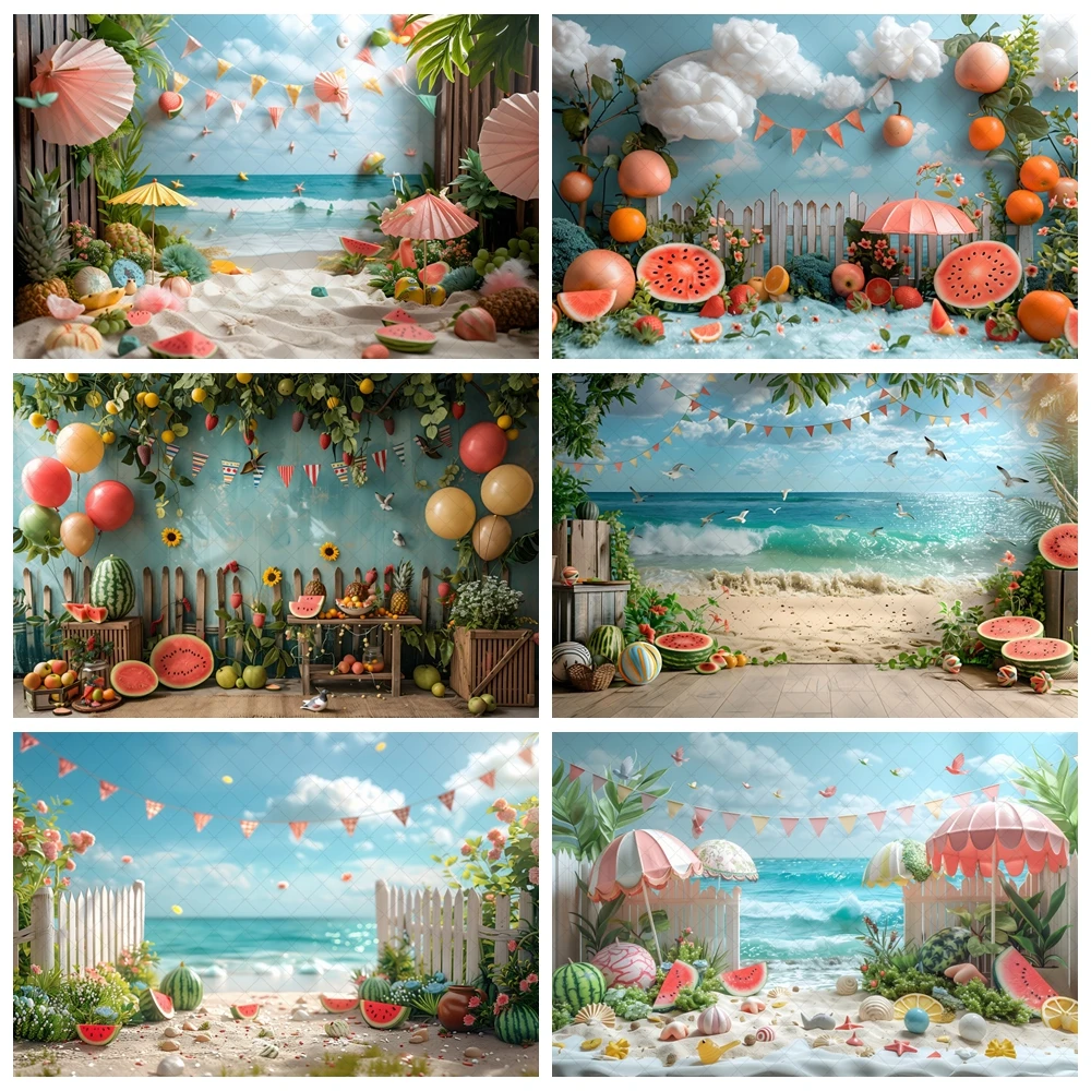 

Summer Hawaiian Party Background Banner Seaside Sea Blue Sky Backdrop Decor Photography Baby Kids Birthday Portrait Stuido Prop