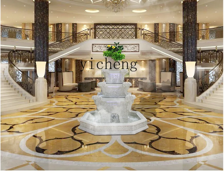 

ZYA Large Fountain High-end Hotel Clubhouse Rockery Water Flow Fish Pond Villa Feng Shui Decoration