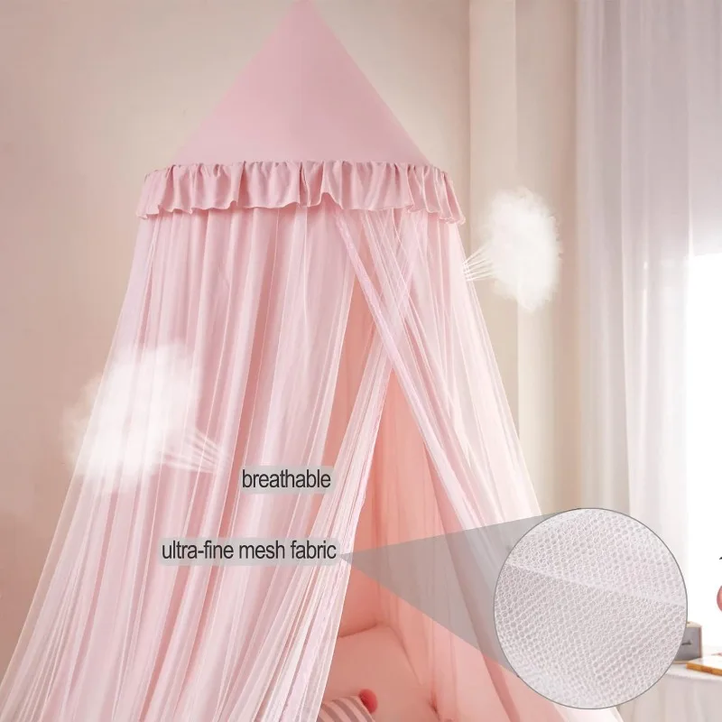 Large Dome Bed Canopy for Kids Room Double Layer Mosquito Net, Hanging Play Tent Children Reading Nook Canopies, Princess