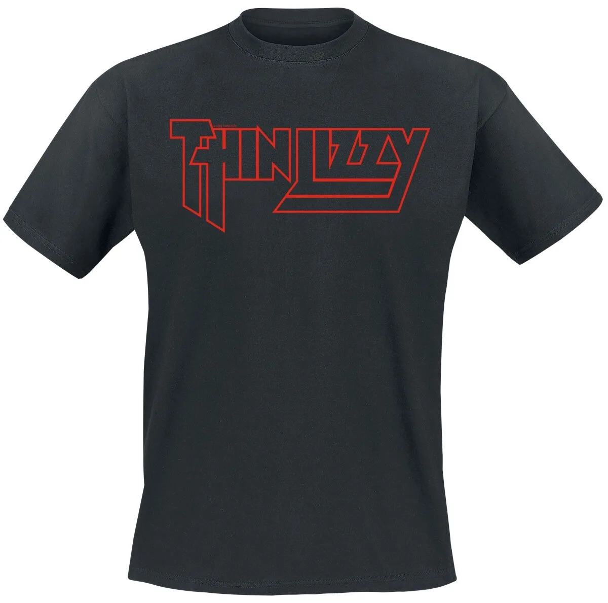Thin Lizzy Distressed Logo Print T-Shirt, 100 % Baumwolle, lässiges, neutrales T-Shirt, Hard Rock Streetwear
