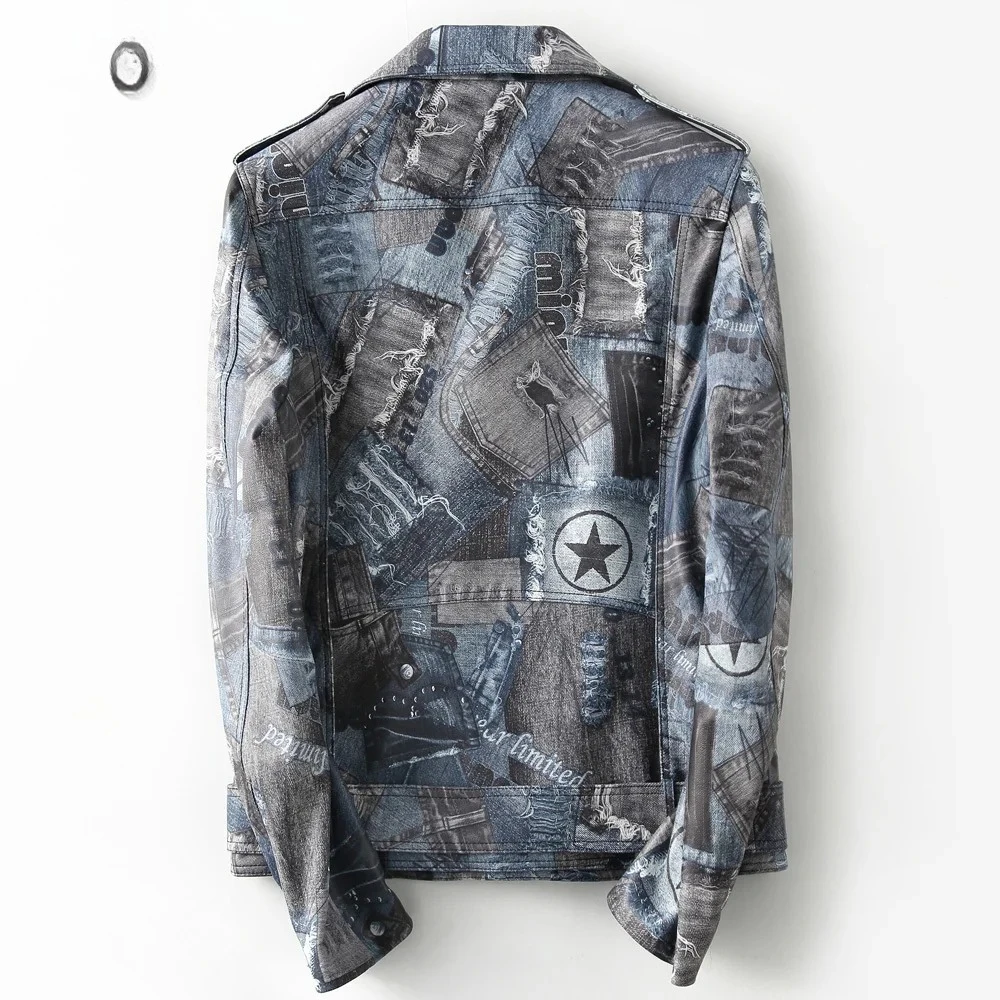 

Genuine Leather Jacket Men 100% Sheepskin Coats Motocycle Jackets Mens Leather Coat soft material with silk feel and lustre