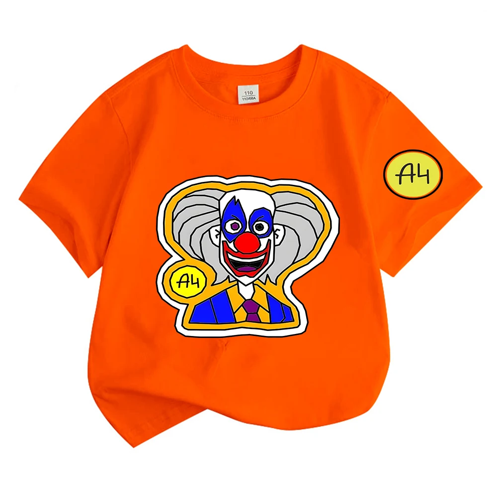 Children Merch A4 Clown Shirt Gelik Lamba T-Shirts Summer Casual Girls Boys Cotton Short Sleeve Graphic T Shirts Kids Clothes