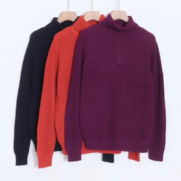 مزيج الصوف الدافئ عالية Ne سترة المرأة اللون طبقة قاعدة مرنة ملابس واحدة الخريف الشتاء مريحة تخفيف Sle #1