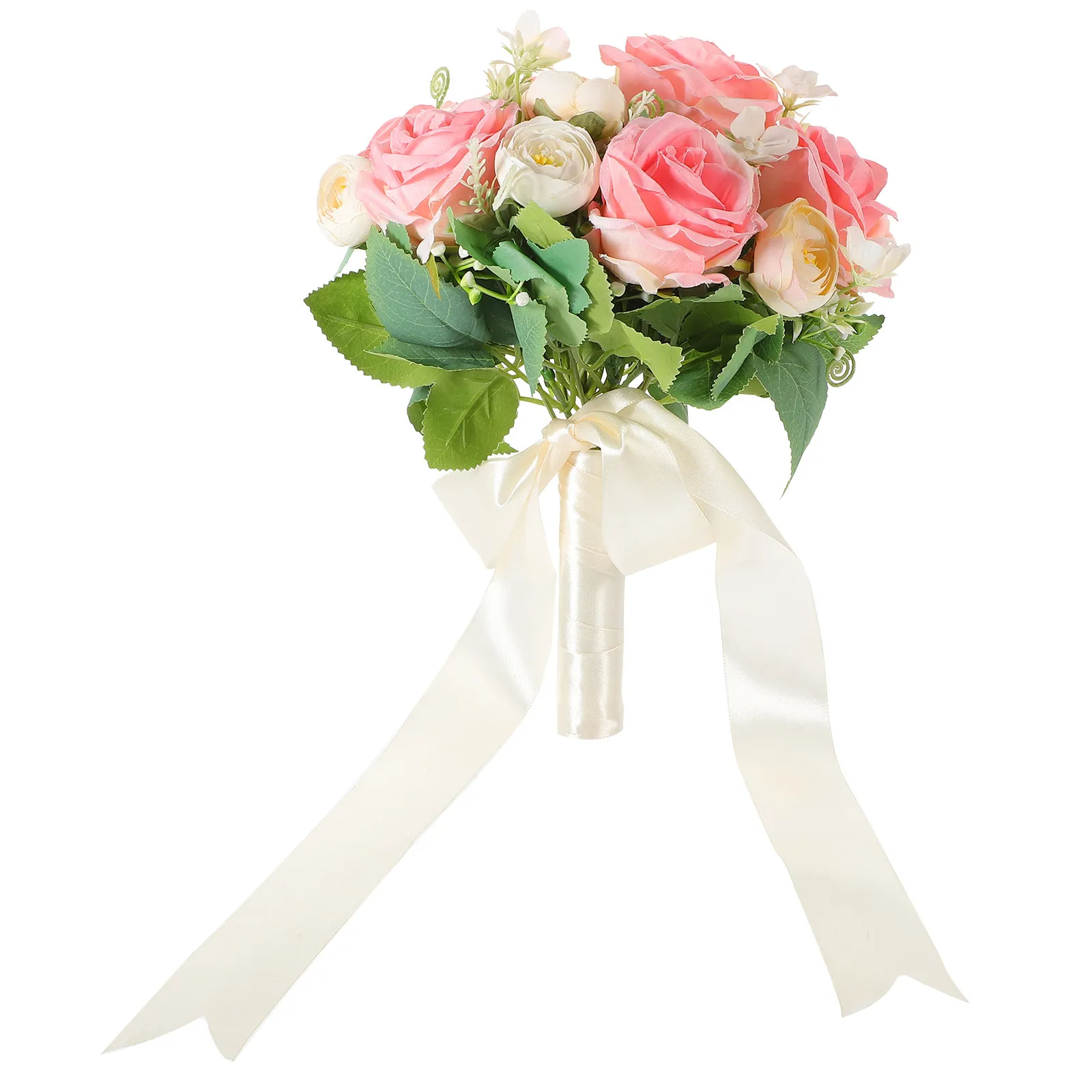 

Handheld Artificial Rose Bridal Bouquet Wedding Flower Bouquet Bride Bridesmaid Realistic Simulated Silk Fake Flowers Decoration