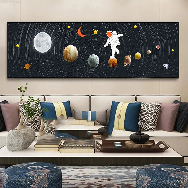 

Astronaut Space Walking Canvas Painting Solar System Planets Wall Art Posters Prints For Living Room Bedroom Home Decor Cuadros