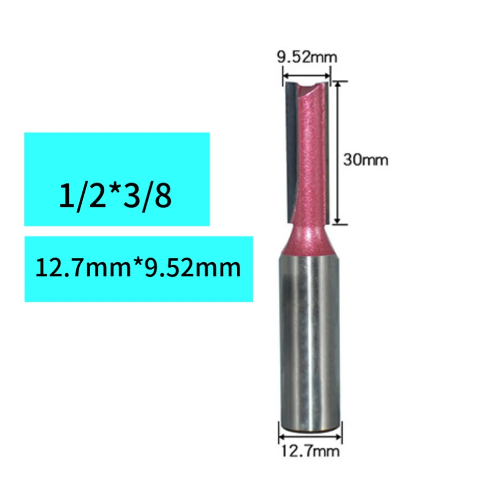 4pcs Carbide Tipped Router Bit Set Straight Milling Cutter Cutting For Wood MDF Straight Router Bit Set Power Tools