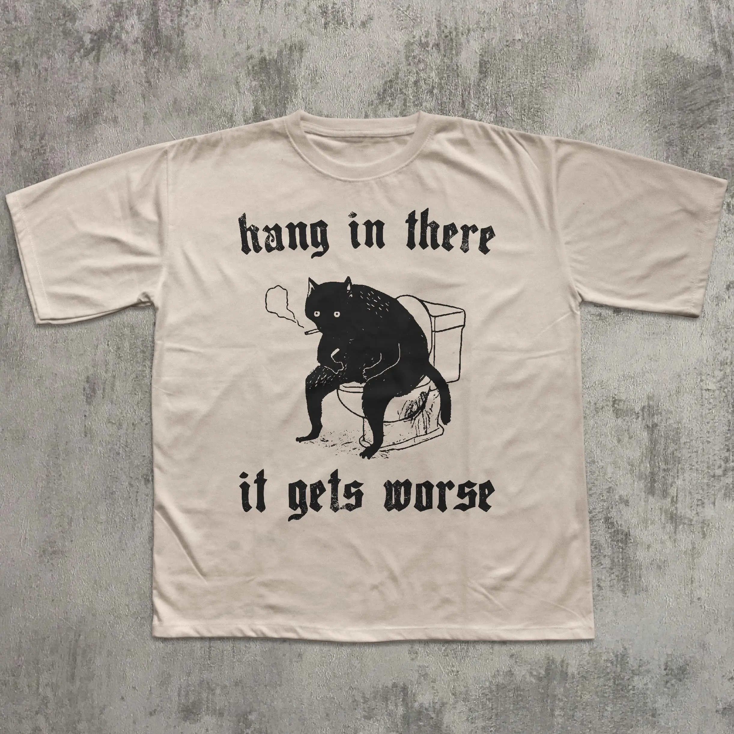 T-shirt graphique drôle « Attendez, ça va devenir pire », cadeau pour les amoureux des chats, vêtements déjantes, t-shirt « Brainrot », humoriste de la génération Z