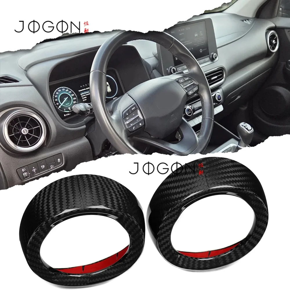 

Углеродное волокно для Hyundai Kona N Kona N Line 2021 2022 2023, салон автомобиля, приборная панель, боковая крышка вентиляционного отверстия, накладка, аксессуары