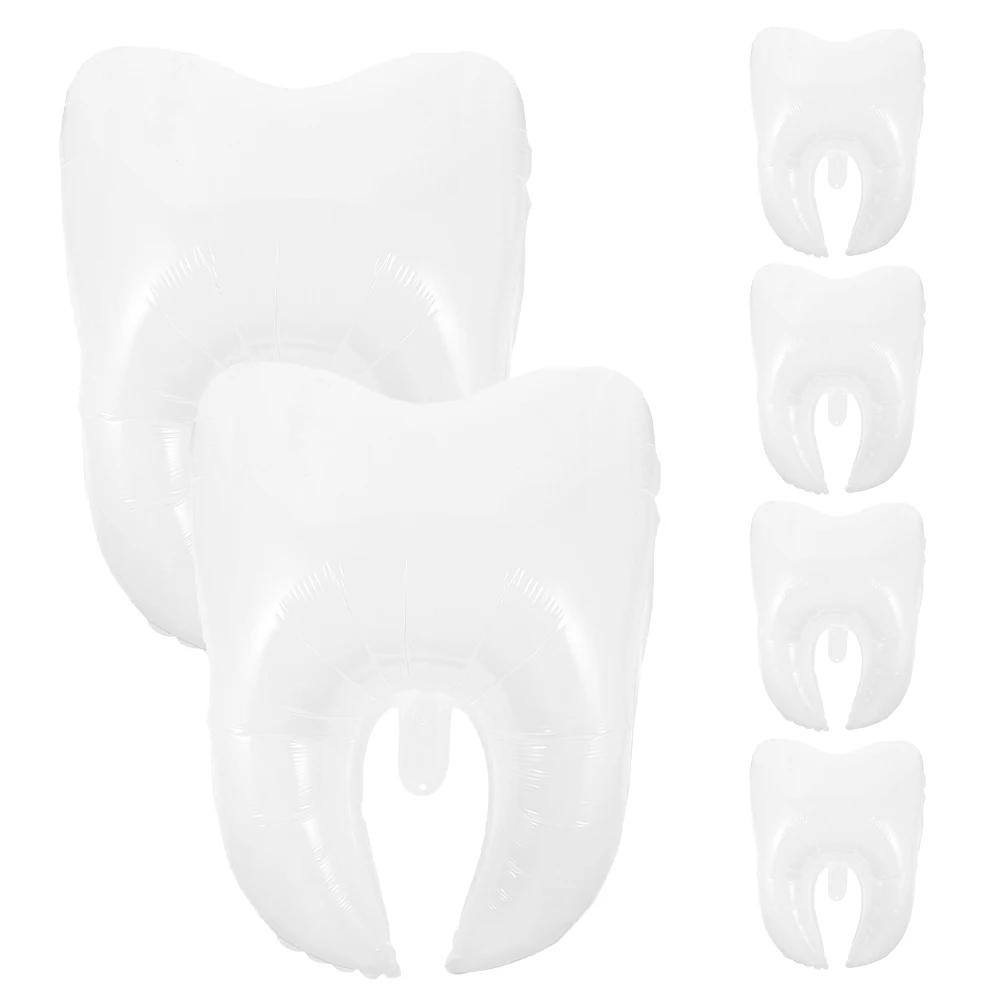 6 Pcs Tooth Balloon Decorative Balloons for Birthday Baby Shower Decoration Items Large Pe Party Decorations