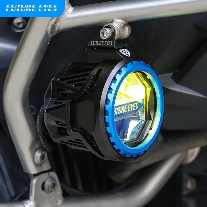 Future Eyes PL40 New Motorcycle LED Spotlight Low High Beam Integrated Auxiliary Road Tangent Light Flashing Bright Light 180W