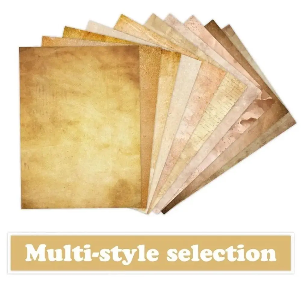 50Pcs Retro Style Paper Material Letter Paper A4 Size Double Sided A4 Writing Paper 50 Sheets Vintage Note Sheet DIY Decoration
