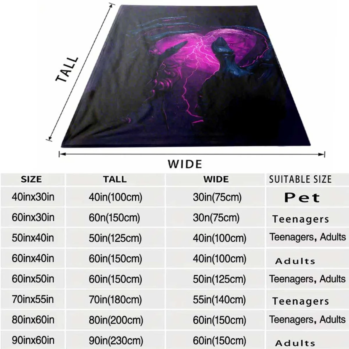 Mystic Lightning Hands Blanket Throw 150x200cm Decorative Supernatural Gothic Sci-Fi Cosy Warm Home Couch Cover Art Print