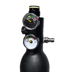 Brand New Dual Gauge Adjustable HPA Regulator Pneumatic Air Valve Fill Station Regulated Output 0 to 3000psi M18*1.5, 5/8