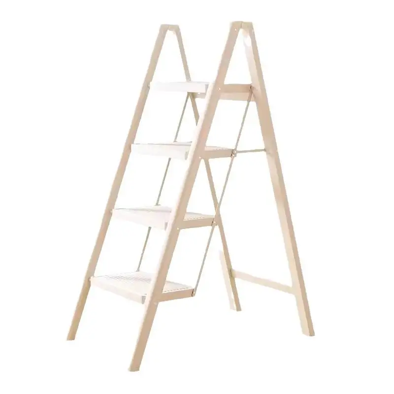 Cream wind folding herringbone ladder, household multi-functional shelf Internet celebrity flower stand staircase stool