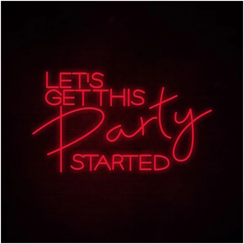 Let's Party LED 네온 사인, 파티 별 LED 네온 라이트 램프, 방 장식용 야간 조명, 빛나는 네온 사인