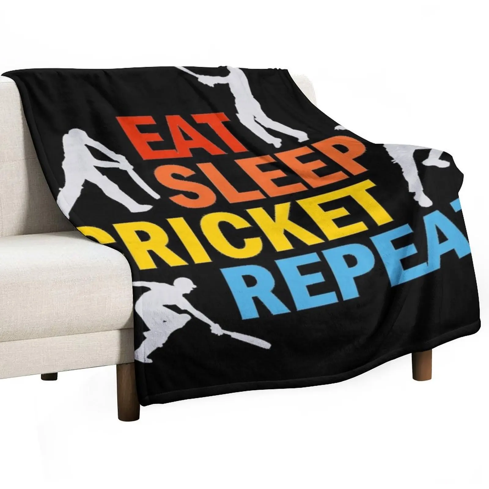 

Eat, sleep cricket, repeat Throw Blanket Soft Cozy Blanket for Pet Kids Adults