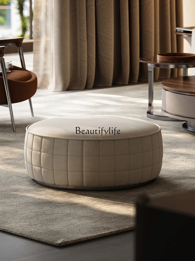 Sofa Pedal Villa Sofa Stool 2023 New Fabric Craft round Pedal