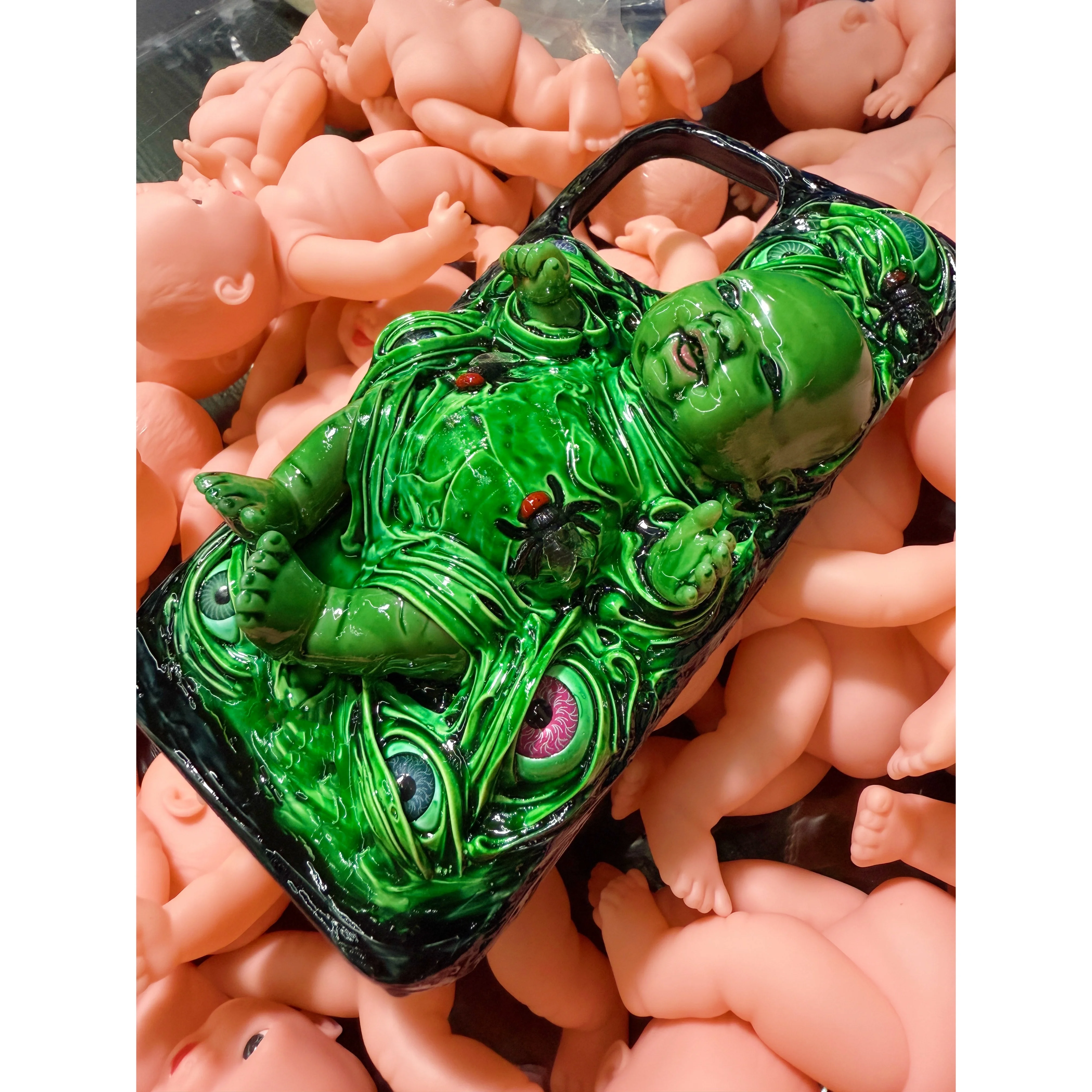 4069 Horror Dark Doll Phone Case Finish 3D Design Handmade Customized Fits All Smartphones Glow-in-the-Dark Design Compatible - view 4