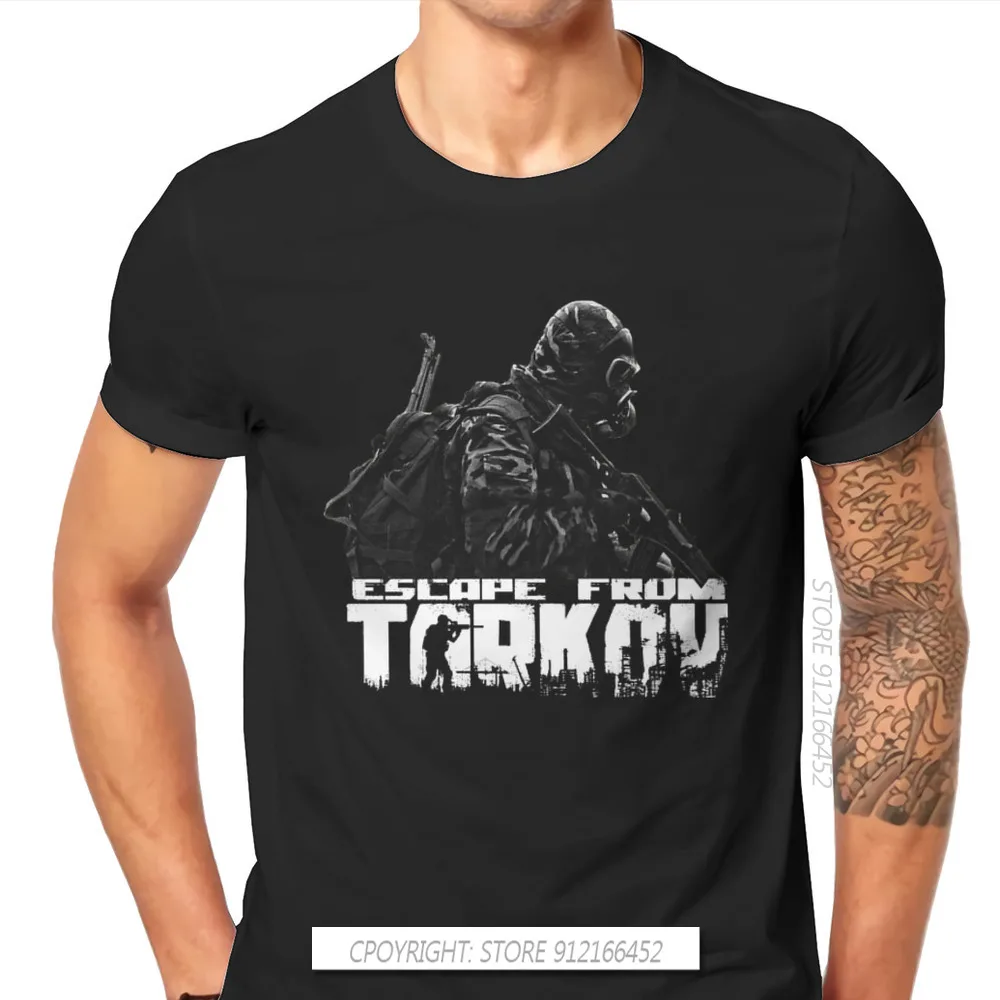 Escape From Tarkov Shooter Game Individuality T-Shirt PMC O-Neck Pure Cotton For Men