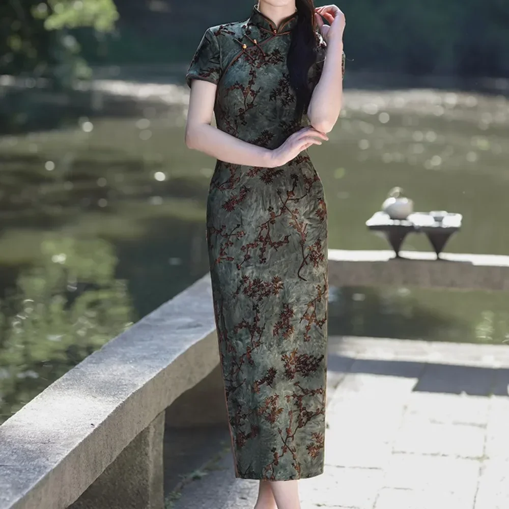 Ethnische Stil Mode Kleidung Vintage Kleid für Frauen Kleidung Streetwear Traditionelle chinesische Kleidung Cheongsams Chinesisches Qipao