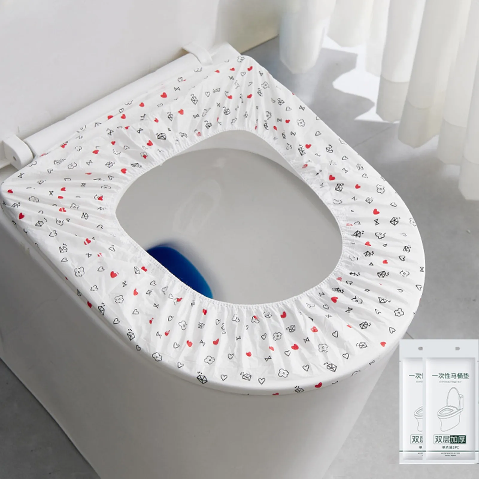 

Disposable Toilet Seat Cover Waterproof Hygienic Travel Portable Universal Fit Bathroom Sanitary Toilet Mat Toilet Seat Liner