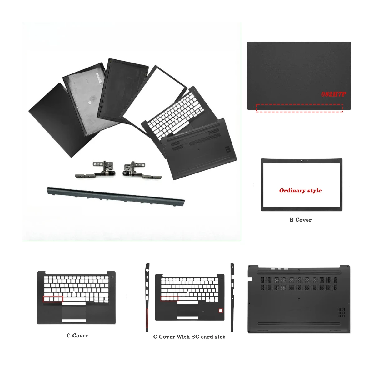 New For Latitude E7480 7480 E7490 7490 Laptop LCD Back Cover Front Frame Keyboard Bezel Hinge cover Bottom Case 0GRXR9 Replace