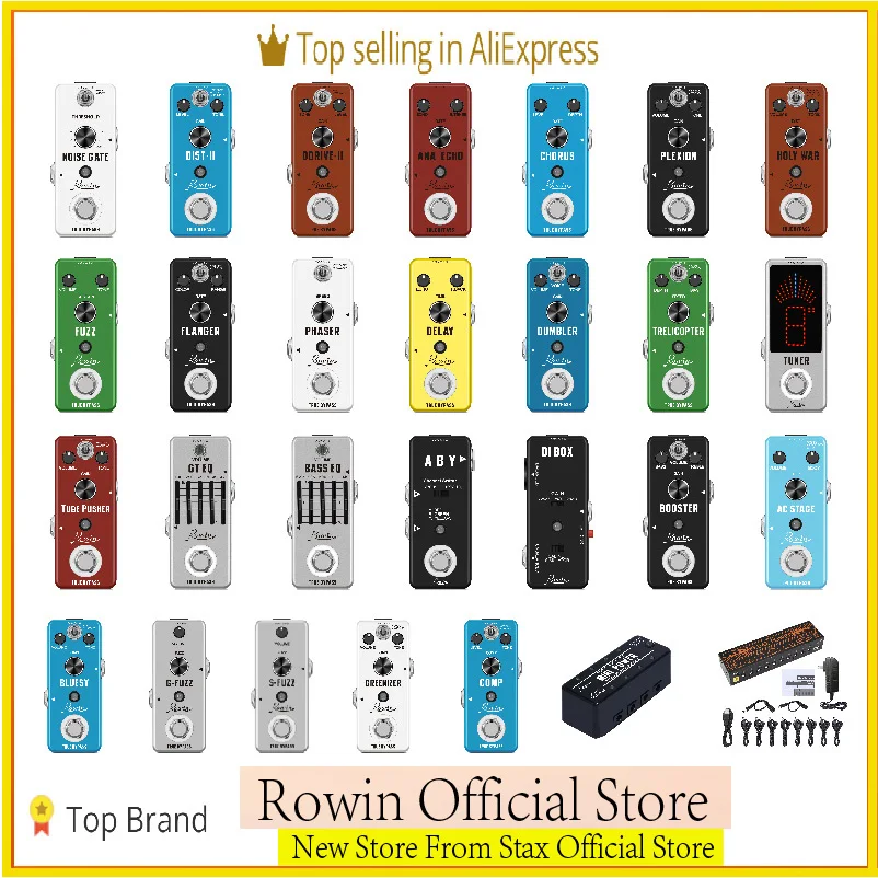 

Rowin Guitar Effect Pedals Noise Gate Distortion Overdrive Delay Flanger Phaser Chorus Compressor Booster Fuzz Analog Pedals