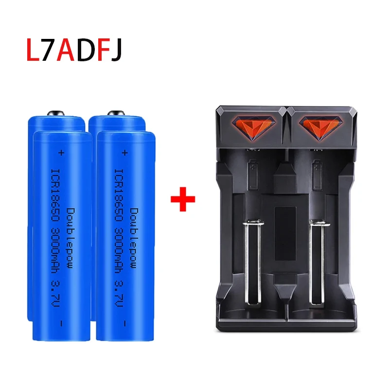 

3000mah 18650 Li-ion Batteries With Charger 3.7V Rechargeable Battery For Electric Pointer Doorbell Flashlight Lithium Battery