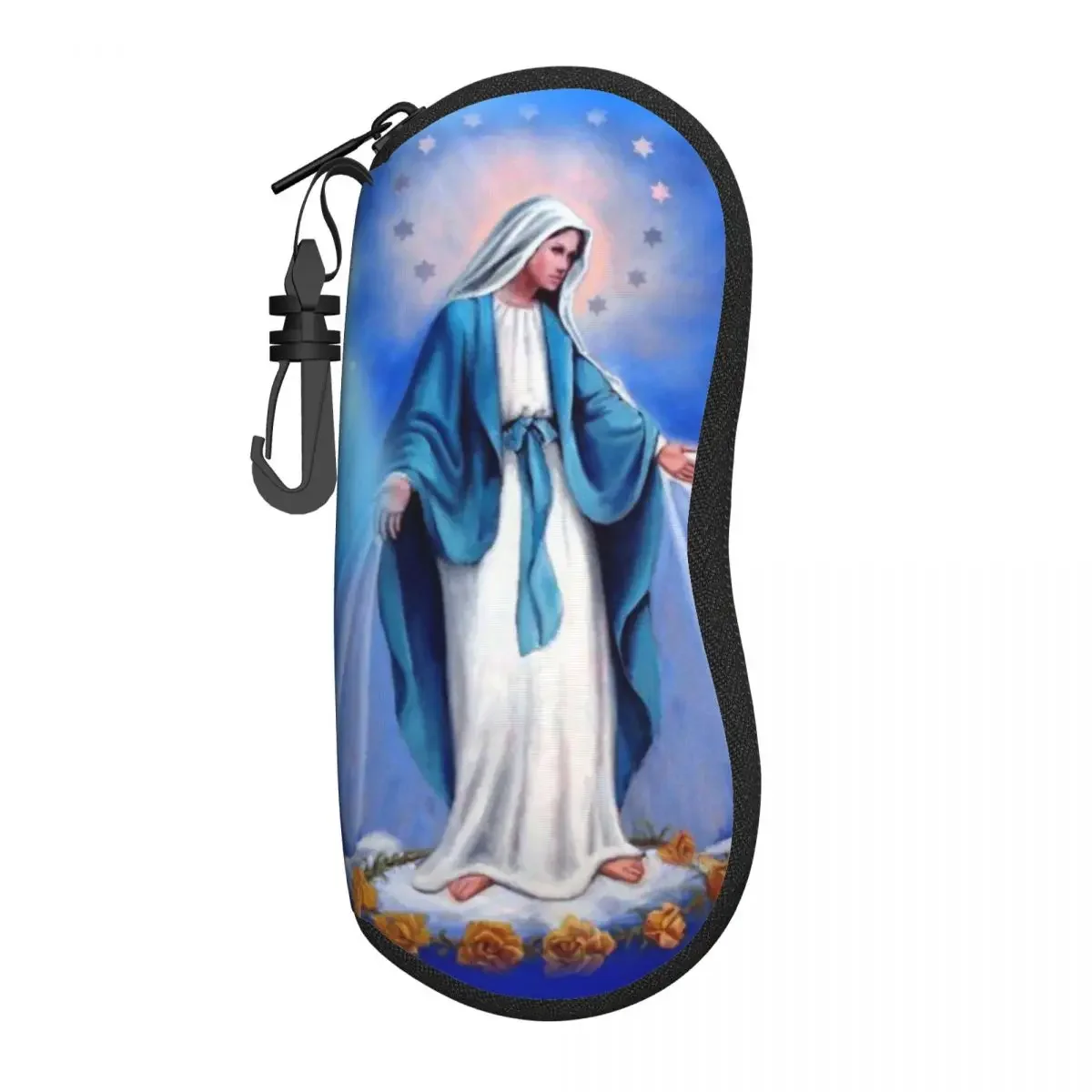 Custom Catholic Virgin Mary Shell Eyeglasses Protector Cases Women Men Sunglass Case Our Lady of Fatima Glasses Pouch