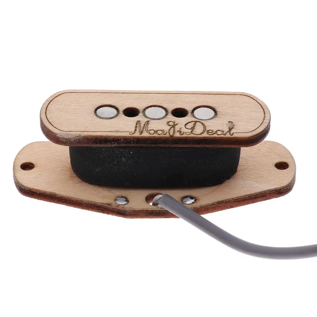 3 String Magnet Pickup Wood Acoustic Guitar Pickup Socket Jack Output for Cigar Box Guitar Installation